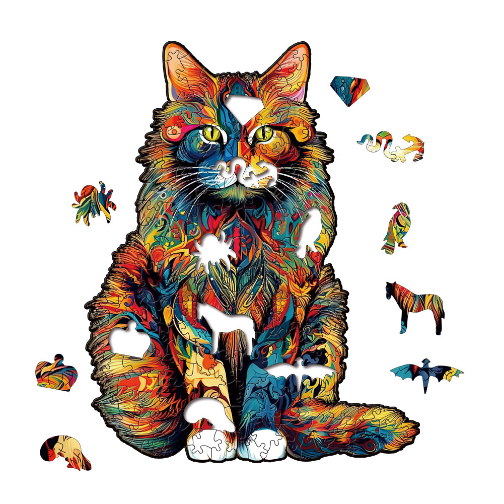 Maine Coon Cat Premium Wooden Jigsaw Puzzle for Adults - Large - 5 Hours to Complete