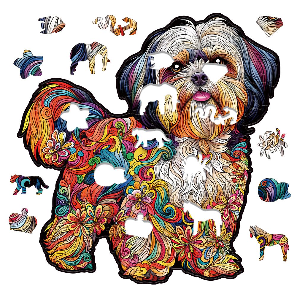 Shih Tzu Dog Premium Wooden Jigsaw Puzzle for Adults - Large - 5 Hours to Complete