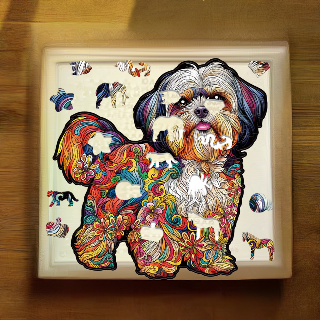 Shih Tzu Dog Premium Wooden Jigsaw Puzzle for Adults - Large - 5 Hours to Complete