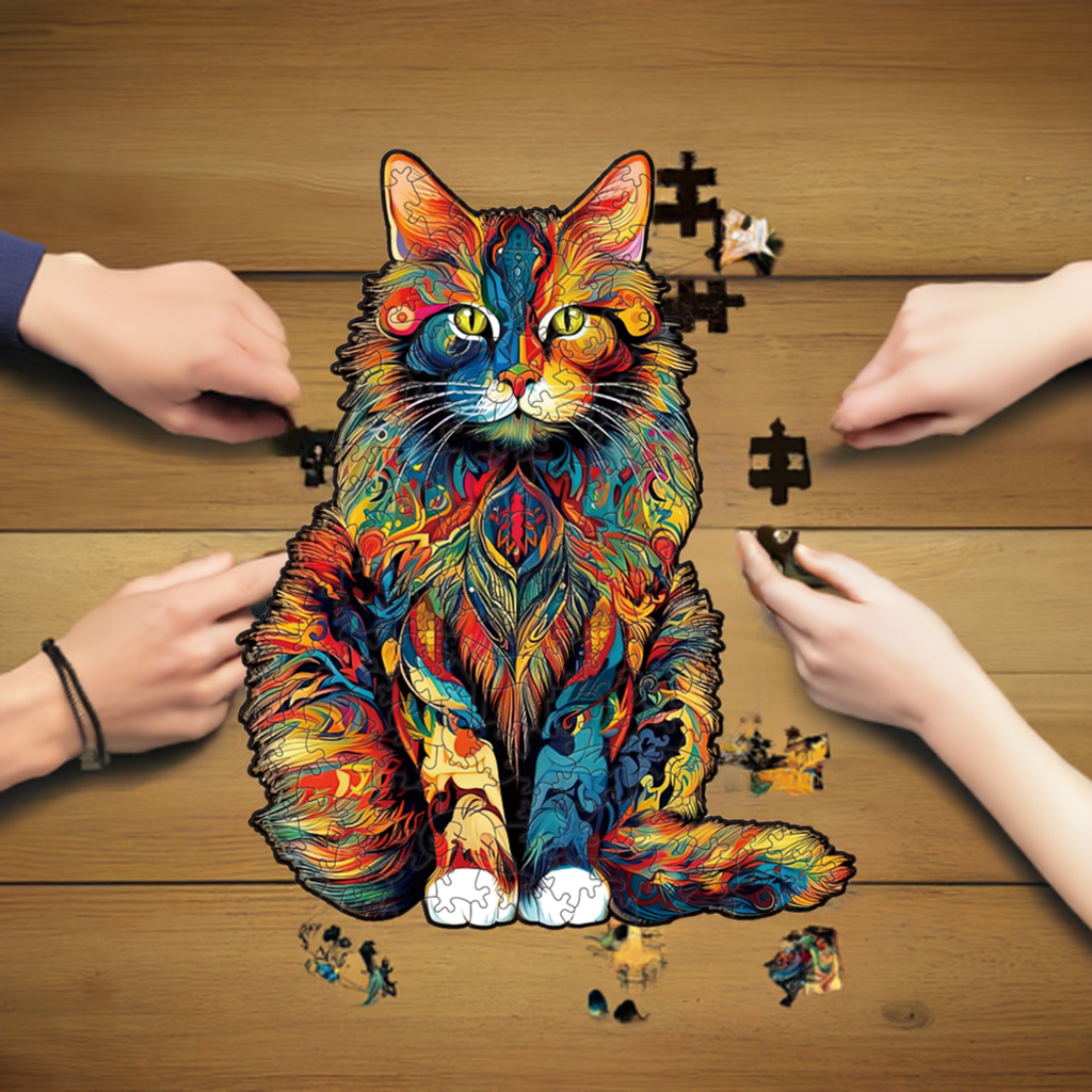 Maine Coon Cat Premium Wooden Jigsaw Puzzle for Adults - Large - 5 Hours to Complete
