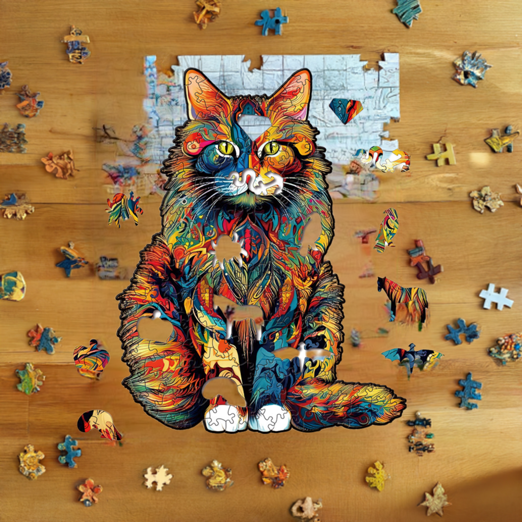 Maine Coon Cat Premium Wooden Jigsaw Puzzle for Adults - Large - 5 Hours to Complete