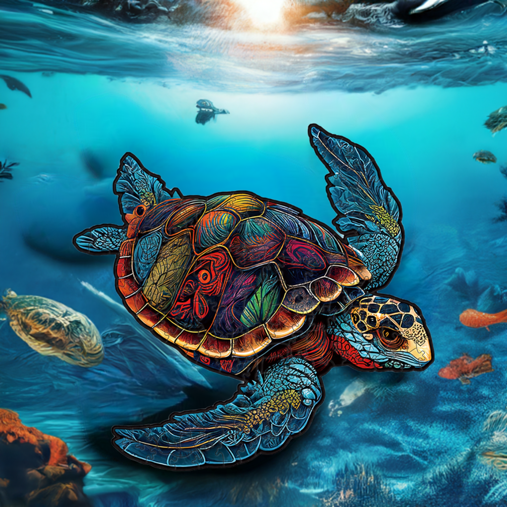 Sea Turtle Premium Wooden Jigsaw Puzzle for Adults - Large - 5 Hours to Complete