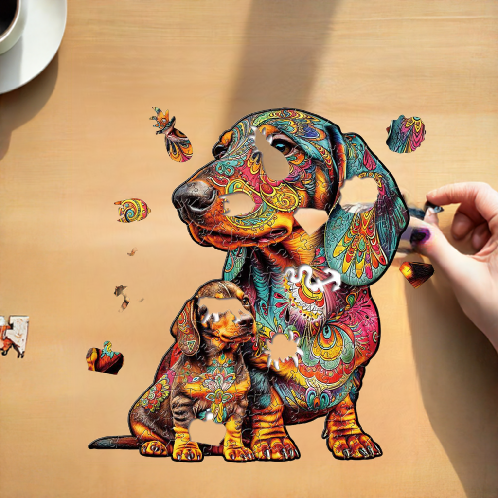 Dachshund Weiner Dog Premium Wooden Jigsaw Puzzle for Adults - Large - 5 Hours to Complete