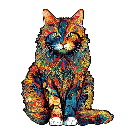 Maine Coon Cat Premium Wooden Jigsaw Puzzle for Adults - Large - 5 Hours to Complete
