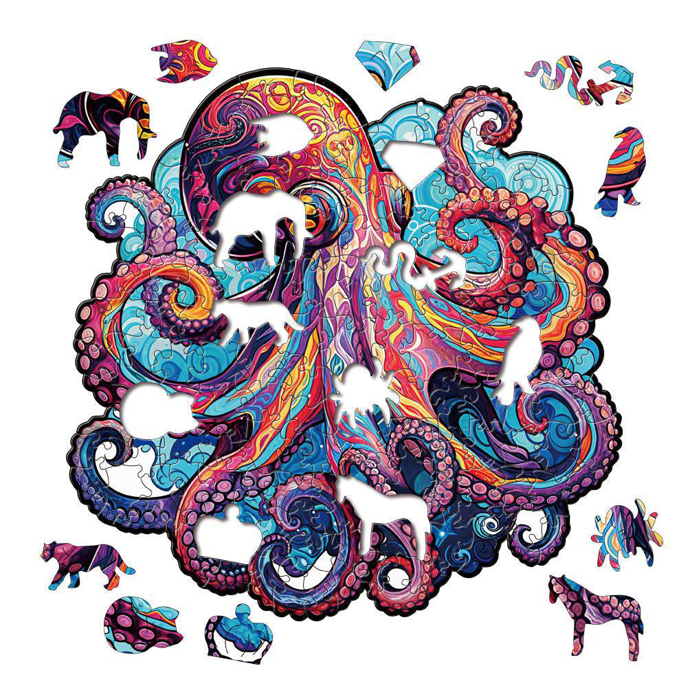 Octopus Premium Wooden Jigsaw Puzzle for Adults - Large - 5 Hours to Complete