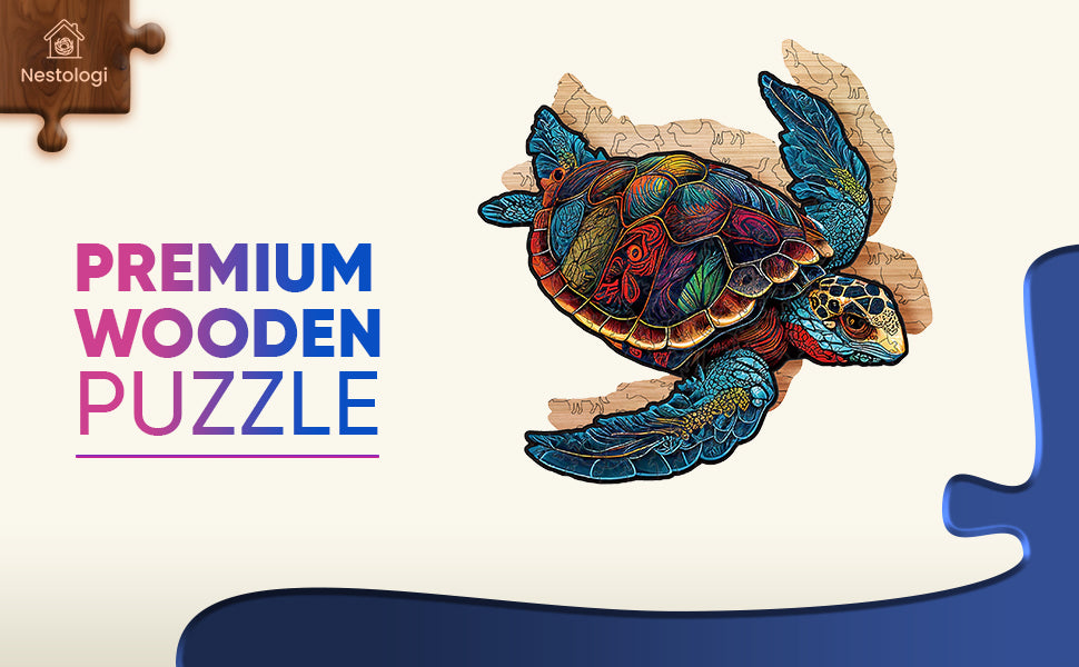 Sea Turtle Premium Wooden Jigsaw Puzzle for Adults - Large - 5 Hours to Complete