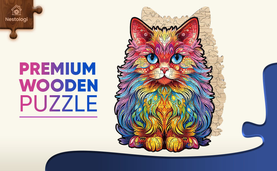 Cute Baby Cat Premium Wooden Jigsaw Puzzle for Adults - Large - 5 Hours to Complete