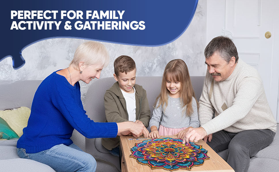 Mandala Flower Bouquet Premium Wooden Jigsaw Puzzle for Adults - Large - 5 Hours to Complete