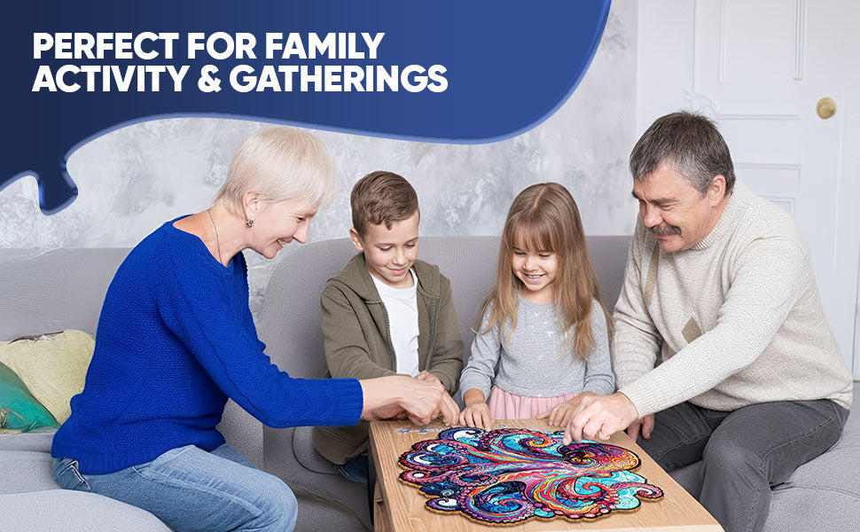 Octopus Premium Wooden Jigsaw Puzzle for Adults - Large - 5 Hours to Complete