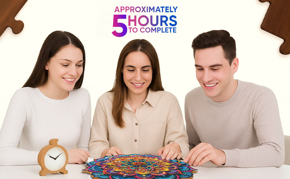 Mandala Flower Bouquet Premium Wooden Jigsaw Puzzle for Adults - Large - 5 Hours to Complete