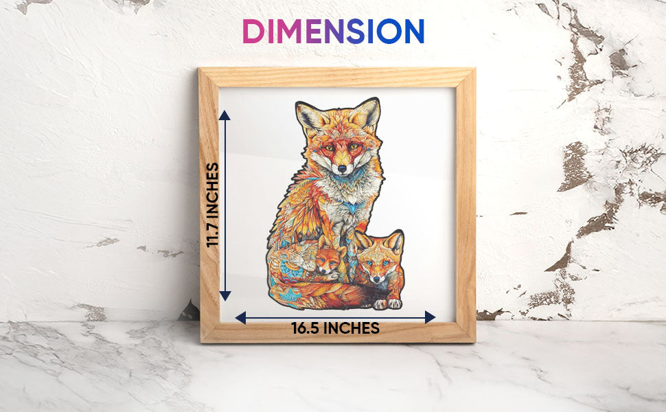 Fox with Pup Premium Wooden Jigsaw Puzzle for Adults - Large - 5 Hours to Complete