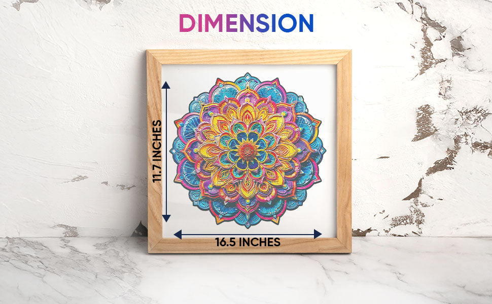 Mandala Flower Bouquet Premium Wooden Jigsaw Puzzle for Adults - Large - 5 Hours to Complete