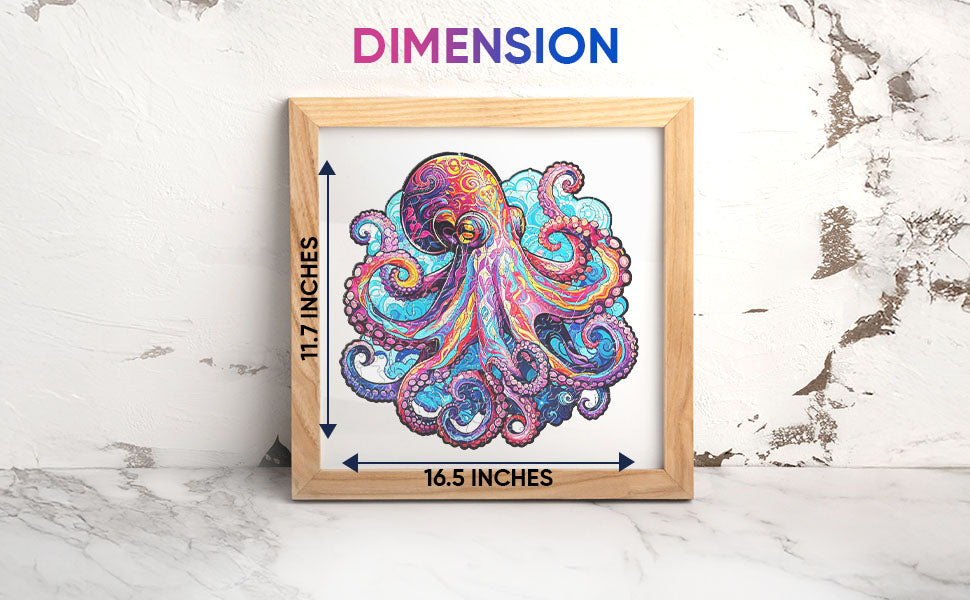 Octopus Premium Wooden Jigsaw Puzzle for Adults - Large - 5 Hours to Complete