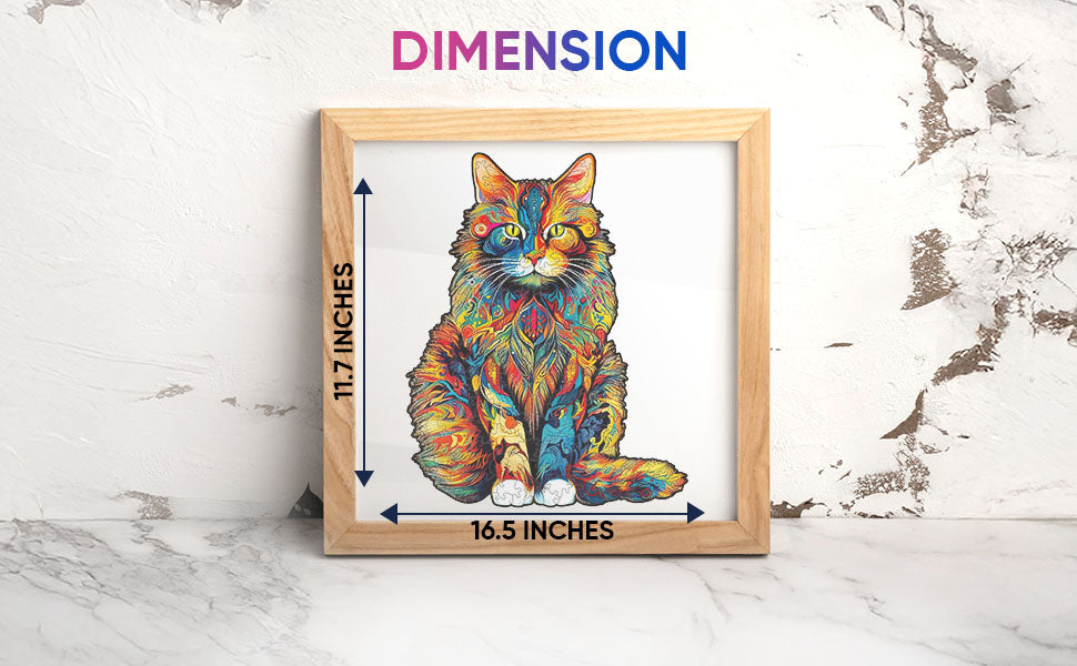 Maine Coon Cat Premium Wooden Jigsaw Puzzle for Adults - Large - 5 Hours to Complete
