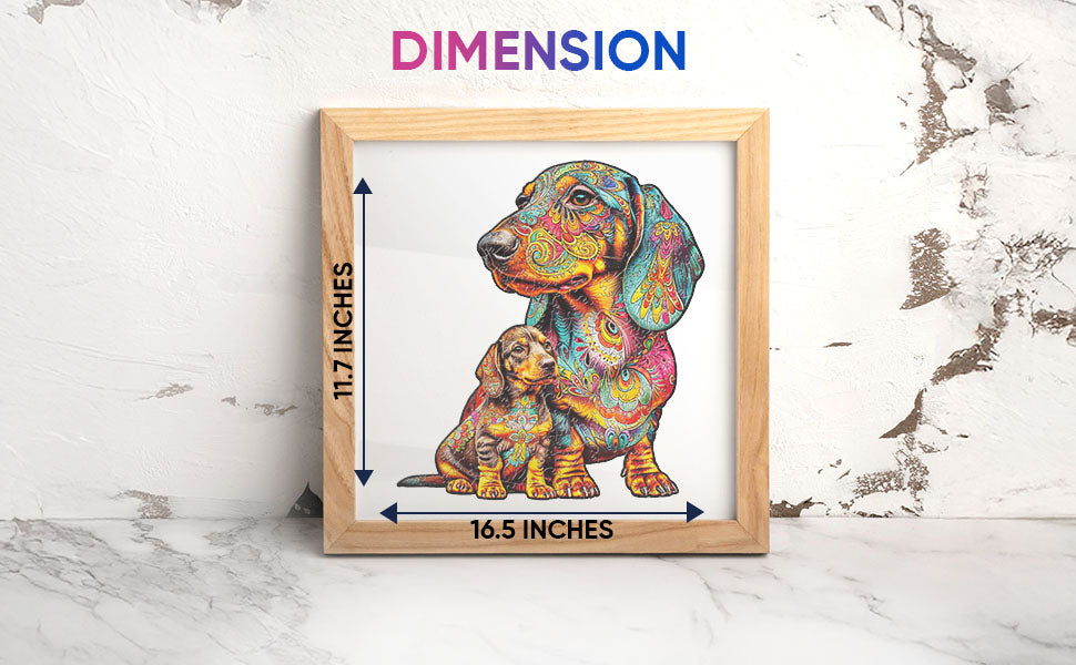 Dachshund Weiner Dog Premium Wooden Jigsaw Puzzle for Adults - Large - 5 Hours to Complete