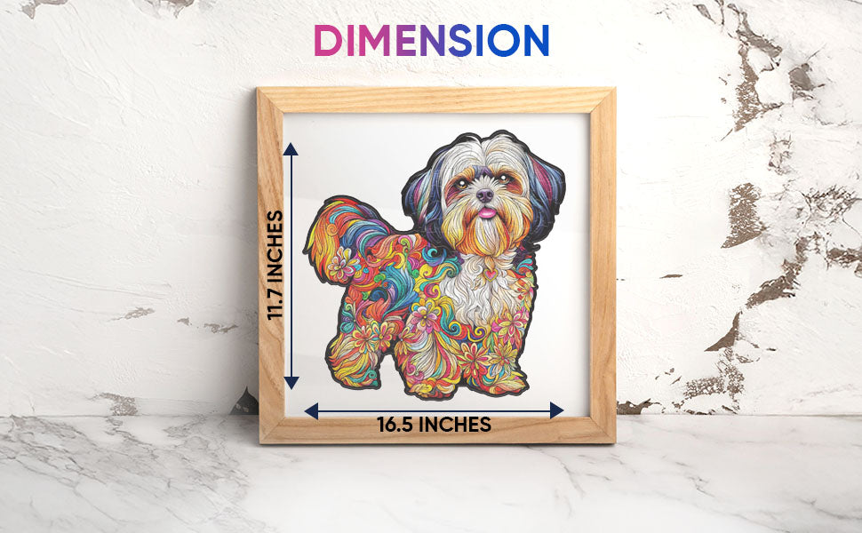 Shih Tzu Dog Premium Wooden Jigsaw Puzzle for Adults - Large - 5 Hours to Complete