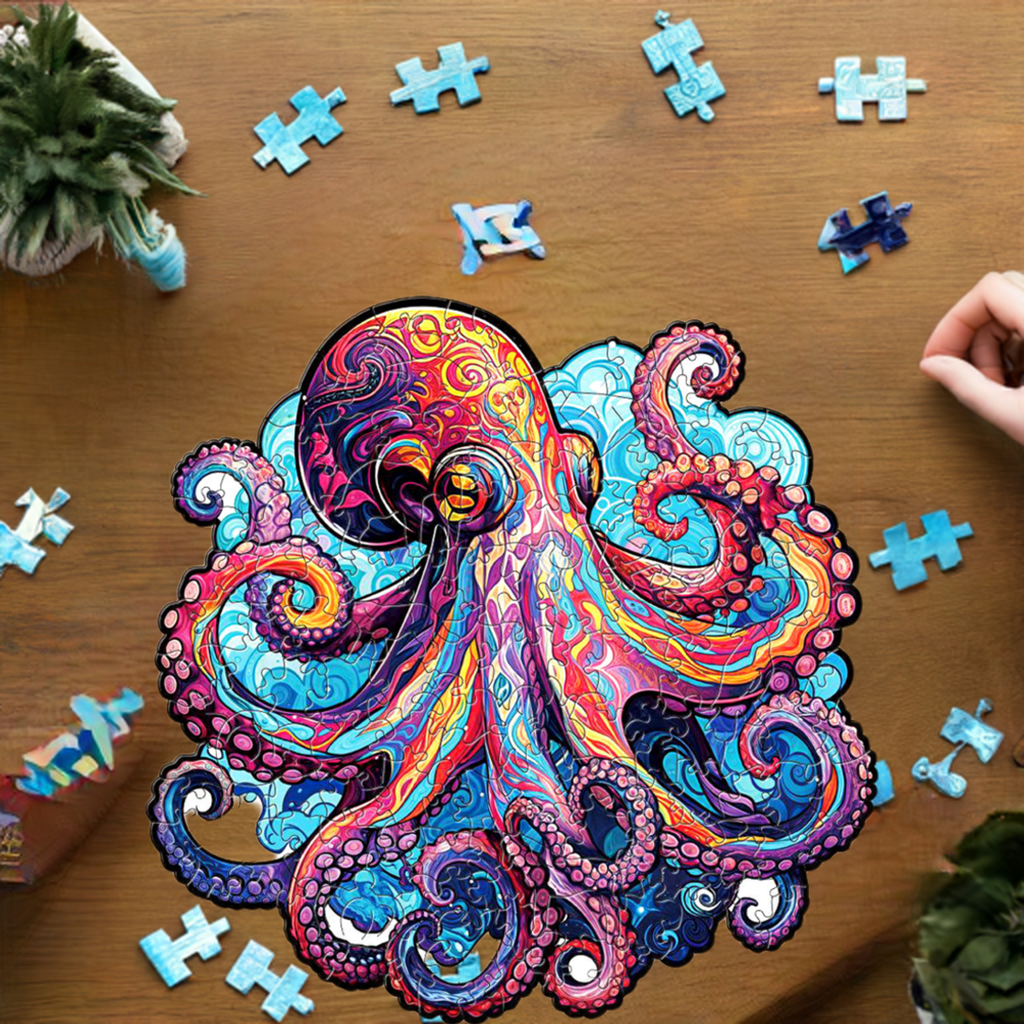 Octopus Premium Wooden Jigsaw Puzzle for Adults - Large - 5 Hours to Complete