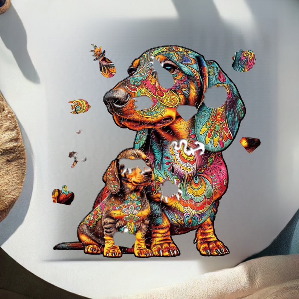 Dachshund Weiner Dog Premium Wooden Jigsaw Puzzle for Adults - Large - 5 Hours to Complete