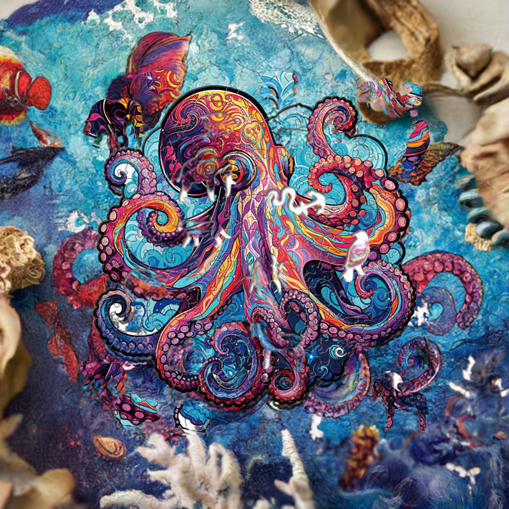Octopus Premium Wooden Jigsaw Puzzle for Adults - Large - 5 Hours to Complete